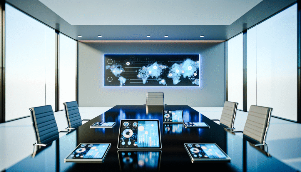 Modern business automation trends visualization with AI integration and workflow optimization displays