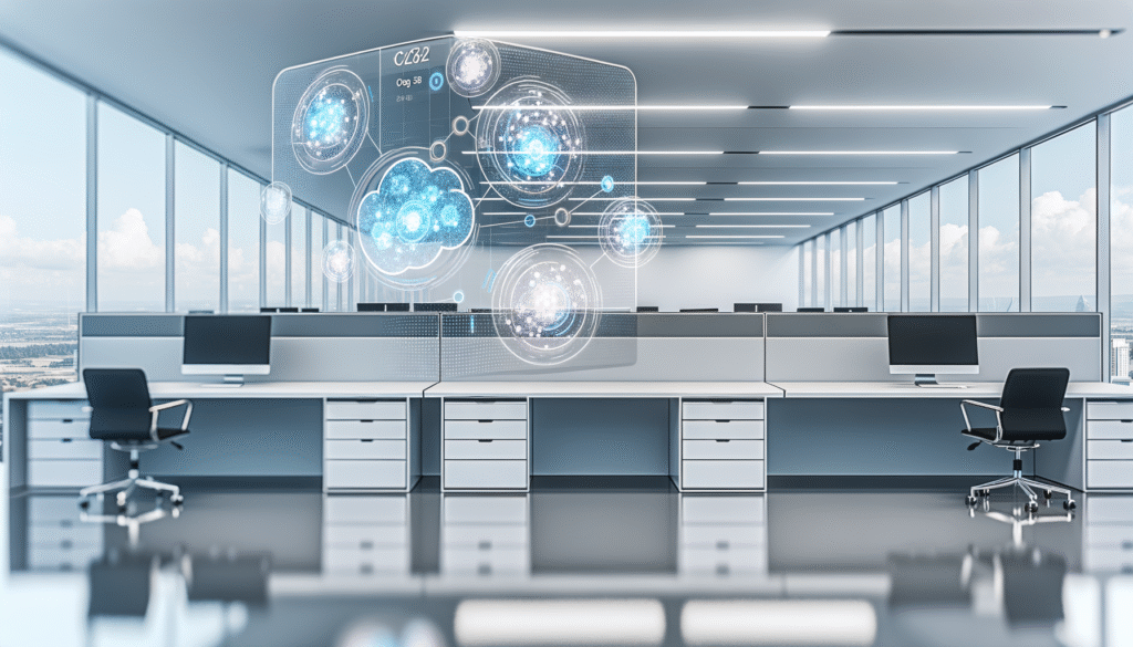 Enterprise AI integration trends visualization showing automated workflows and business intelligence systems
